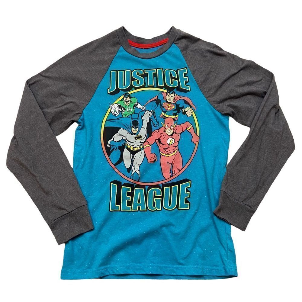 Boys Justice League Raglan Sleeve Top Size Large 10/12